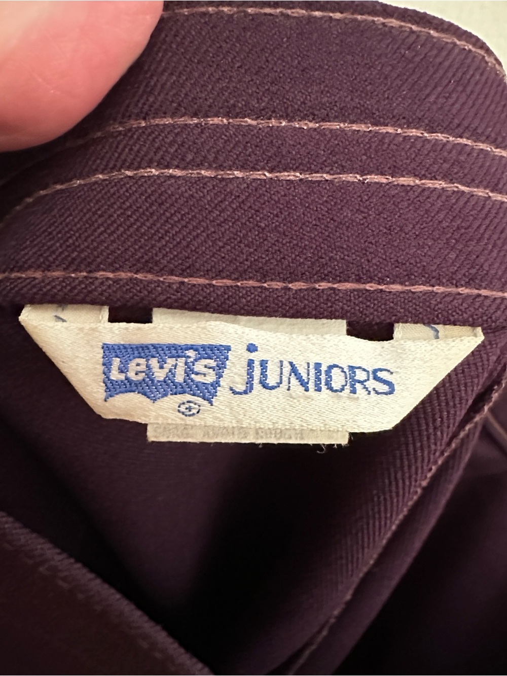 Vintage 70s LEVI’S Plum Purple High Rise Wide Leg Pants Trousers Perma Prest - Picture 11 of 15